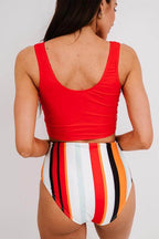 Black Sleeveless Fashion Print Tankini Set - VacationGrabs