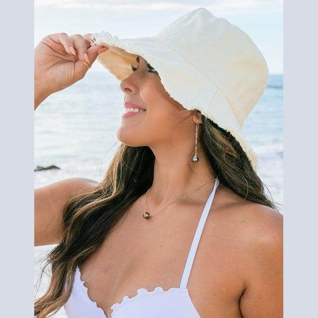 Frayed Edge Canvas Bucket Hat - VacationGrabs