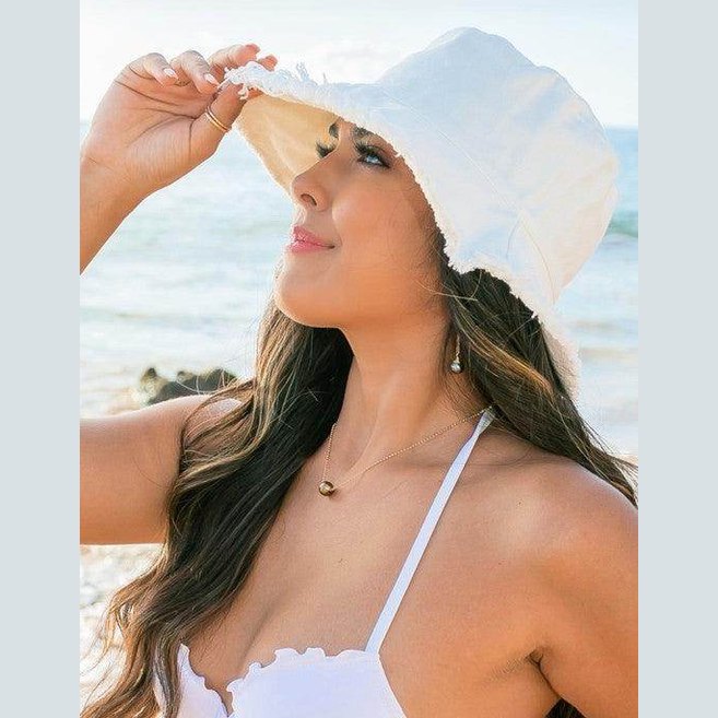 Frayed Edge Canvas Bucket Hat - VacationGrabs