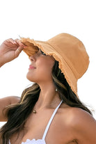 Women's Accessories - Hats Frayed Edge Canvas Bucket Hat