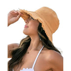 Frayed Edge Canvas Bucket Hat - VacationGrabs