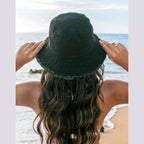 Frayed Edge Canvas Bucket Hat - VacationGrabs