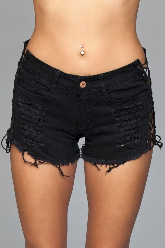 Women's ShortsLooped In Distressed Shorts Women - VacationGrabs