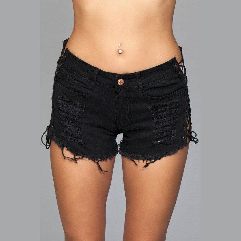 Looped In Distressed Shorts Women - VacationGrabs