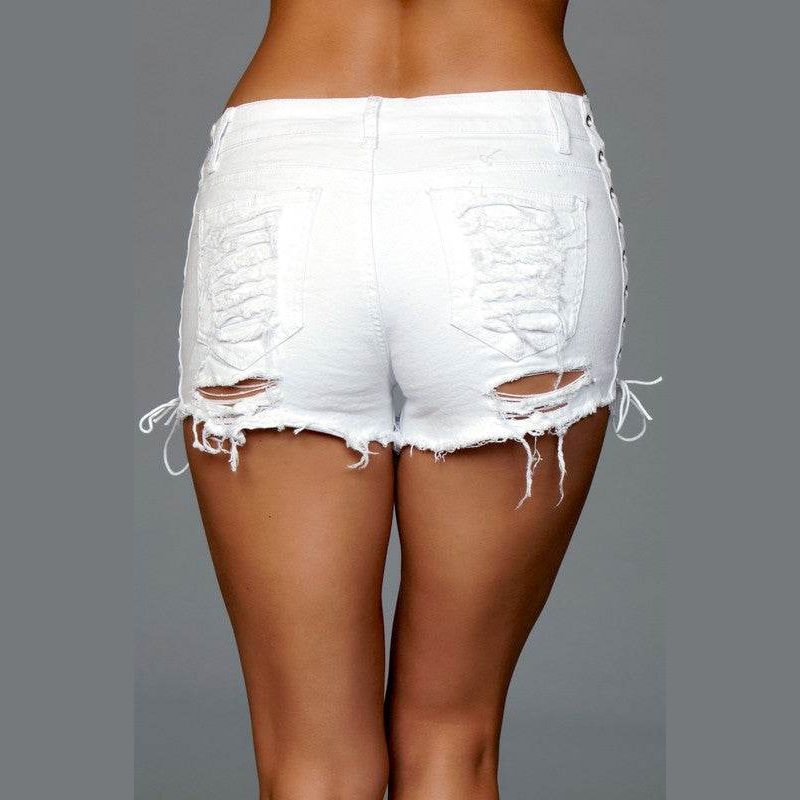 Looped In Distressed Shorts Women - VacationGrabs