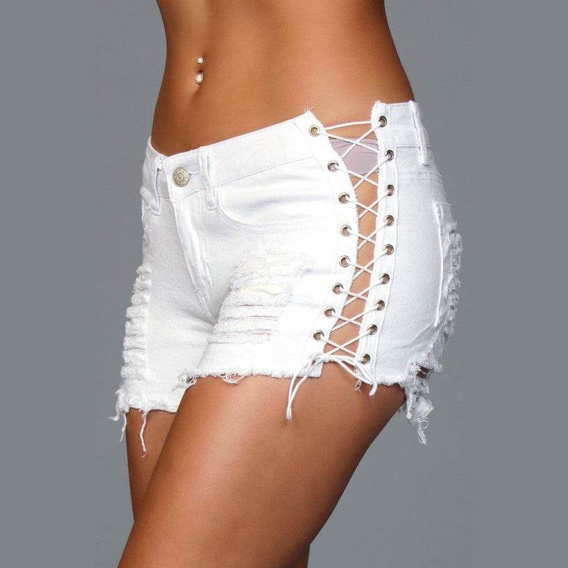 Looped In Distressed Shorts Women - VacationGrabs
