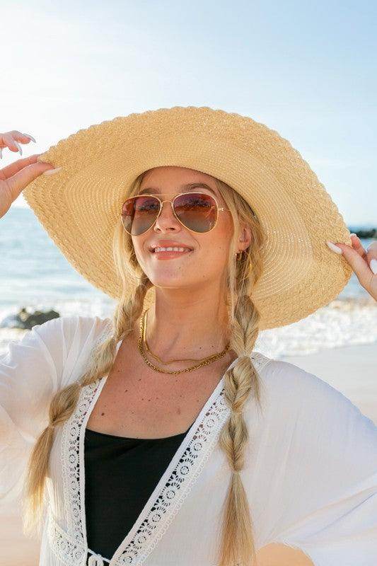 Scallop Edge Bow Accent Sunhat - VacationGrabs