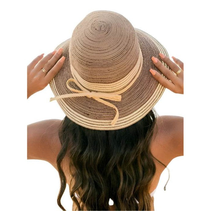 Multi-Stripe Bow Accent Bucket Sunhat - VacationGrabs