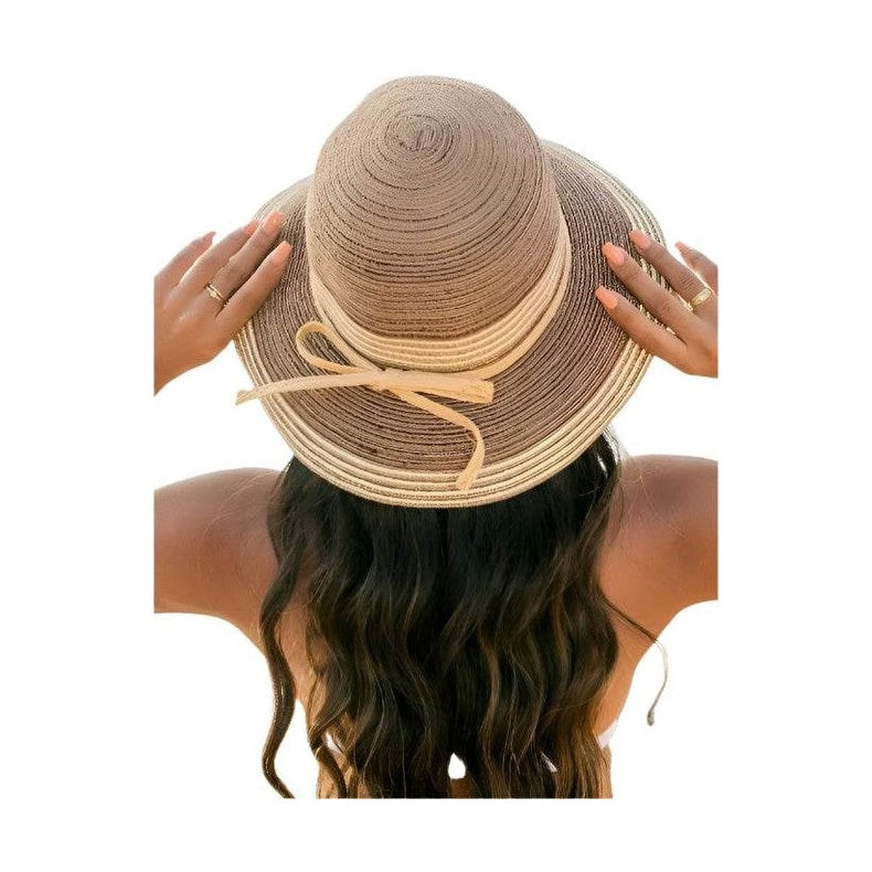 Multi-Stripe Bow Accent Bucket Sunhat - VacationGrabs