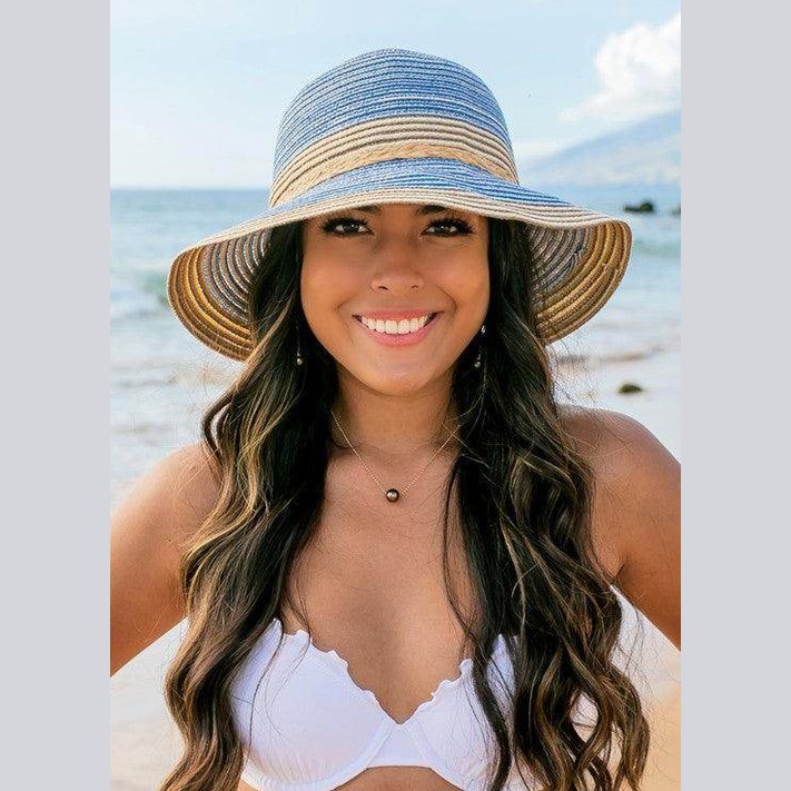 Multi-Stripe Bow Accent Bucket Sunhat - VacationGrabs