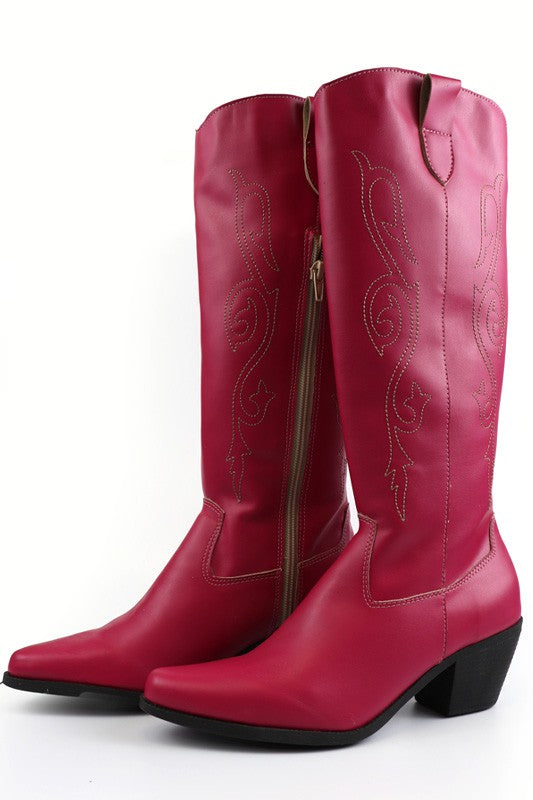 Women's Shoes - BootsBeautiful Western Style Tall Boots - VacationGrabs