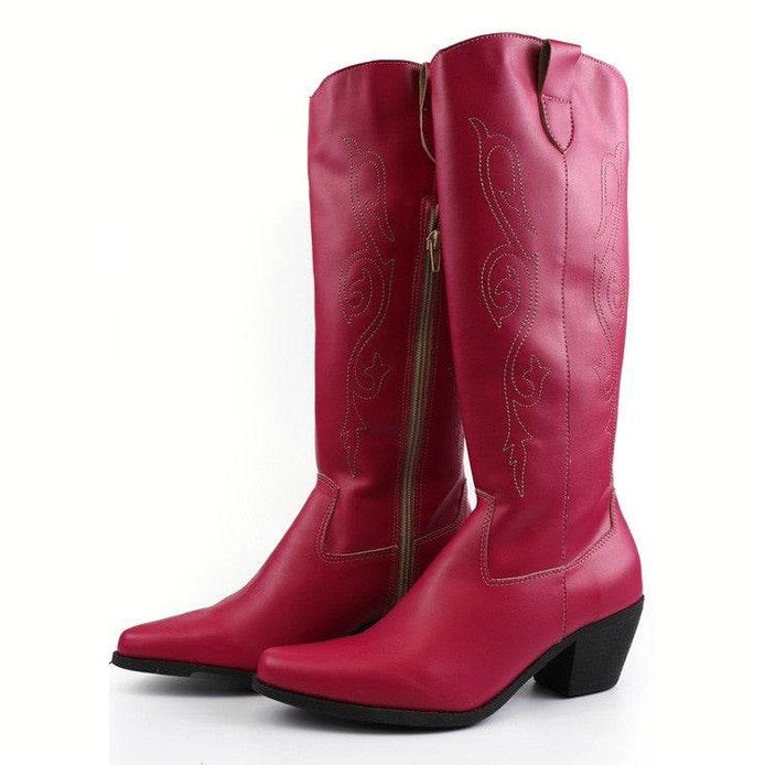 Beautiful Western Style Tall Boots - VacationGrabs