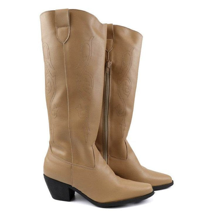 Beautiful Western Style Tall Boots - VacationGrabs