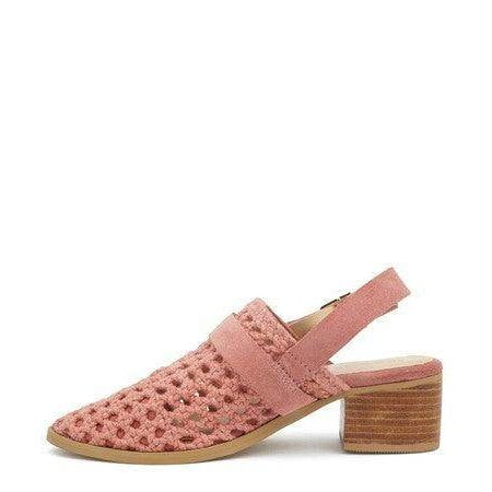 Women's Shoes Rosalie Blush Block Heeled Sandal - VacationGrabs