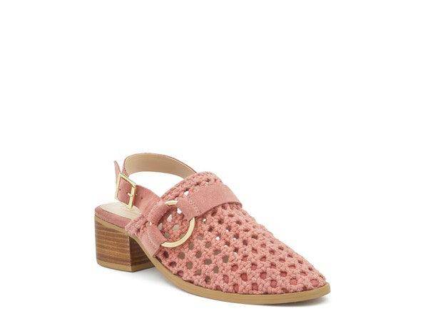 Women's Shoes Rosalie Blush Block Heeled Sandal - VacationGrabs
