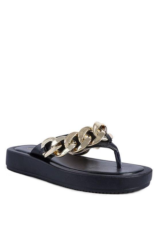 Women's Shoes - Sandals Women's Shoes Zing Link Chain Thong Flats