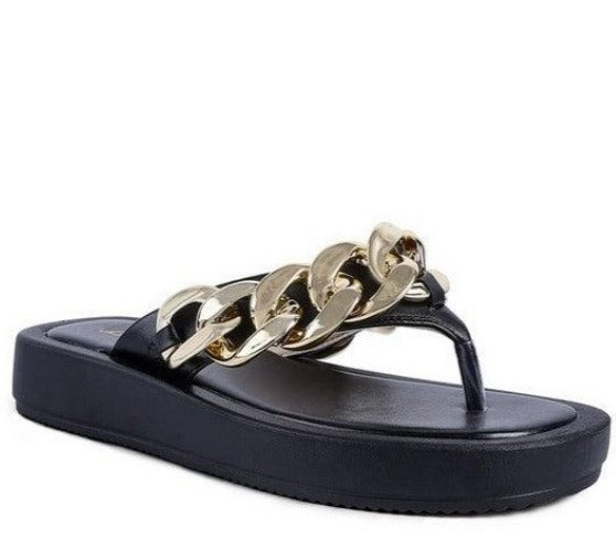 Women's Shoes - Sandals Women's Shoes Zing Link Chain Thong Flats