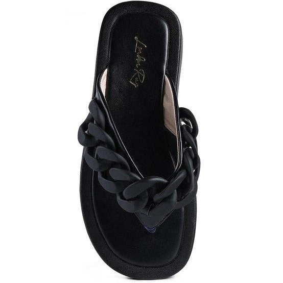 Women's Shoes - Sandals Women's Shoes Zing Link Chain Thong Flats