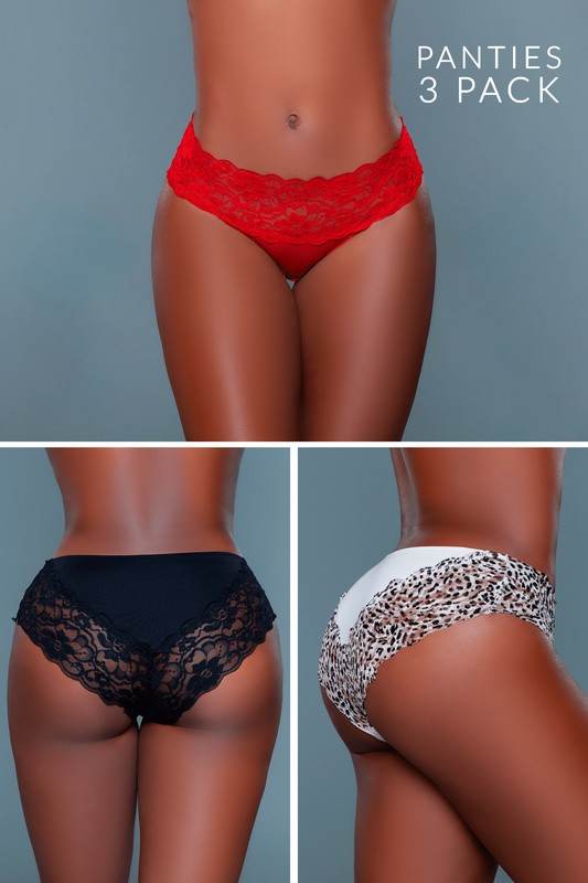 Women's Arlo Bikini Panty 3 Pack Underwear - VacationGrabs