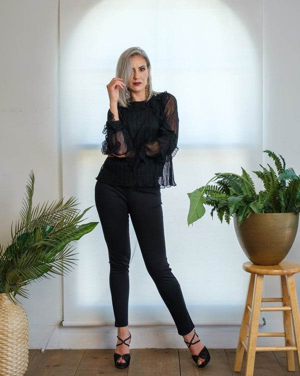 Straight Leg Mid-Rise Trouser Pants - VacationGrabs