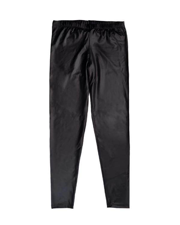 Womens Black Vinyl Leggings - VacationGrabs