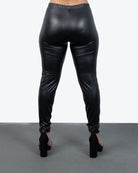 Womens Black Vinyl Leggings - VacationGrabs