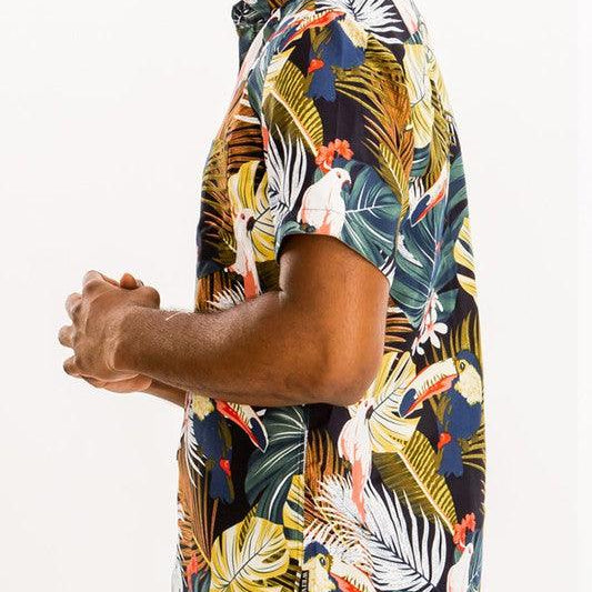 Men's Shirts Hawaiian Print Button Down Shirts for Men Multi