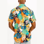 Mens Green/Multi Hawaiian Print Button Down Shirt - VacationGrabs
