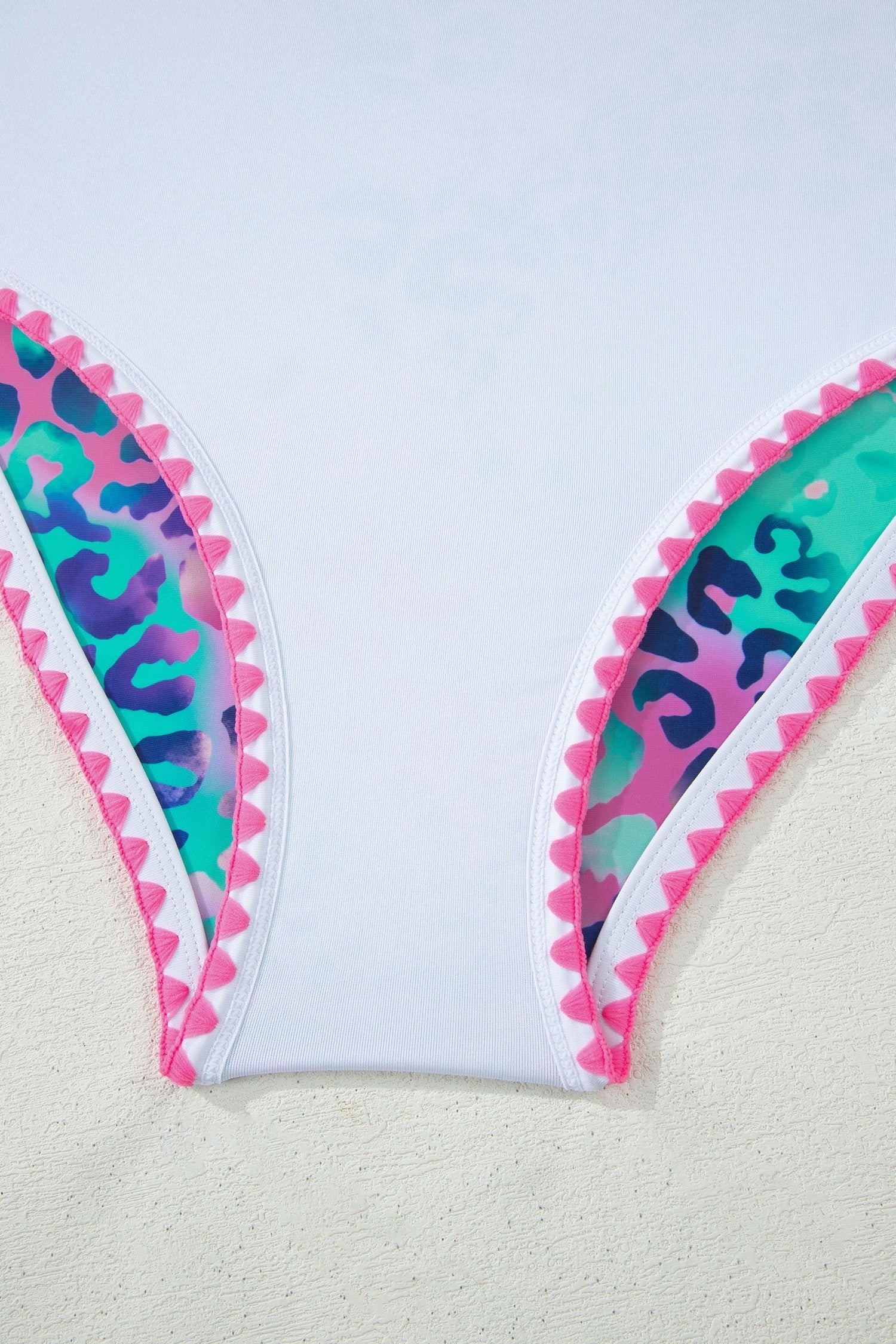 Ensemble de bikini taille haute léopard à bordure fantaisie