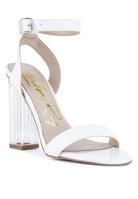 Rag Company chunky clear high heeled sandals in white for stylish outings