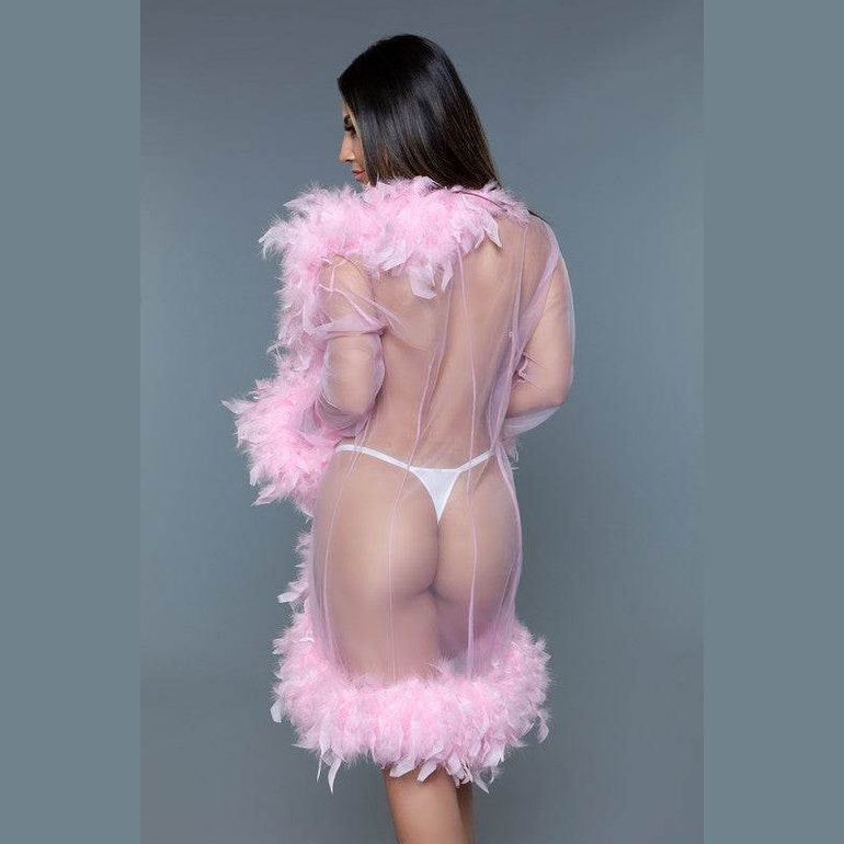 Womens Boa Trim Lux Robe - VacationGrabs