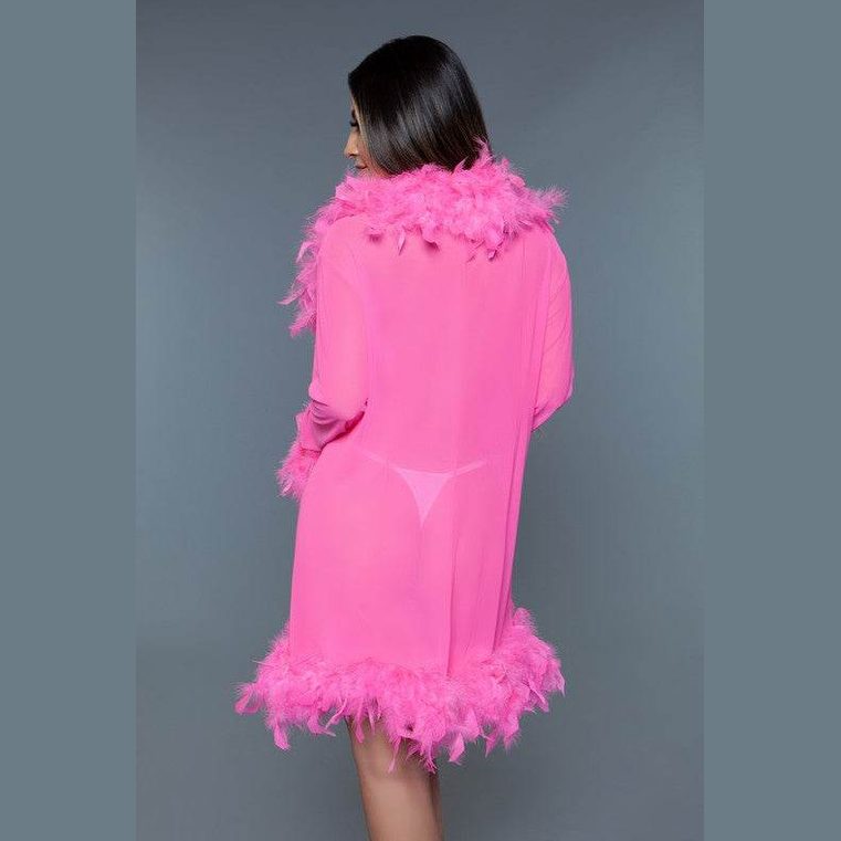 Womens Boa Trim Lux Robe - VacationGrabs