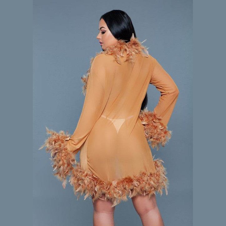 Womens Boa Trim Lux Robe - VacationGrabs