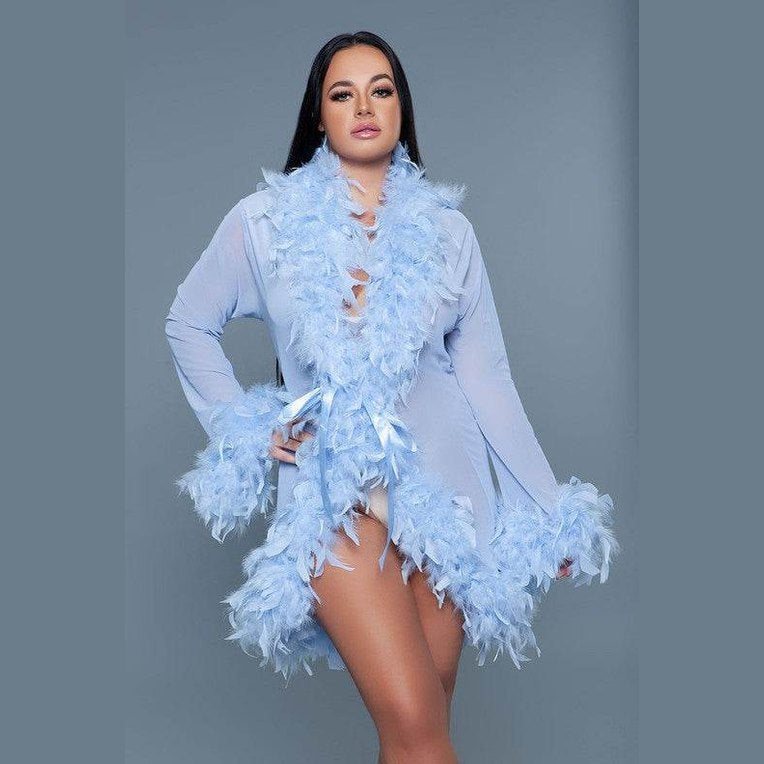 Womens Boa Trim Lux Robe - VacationGrabs