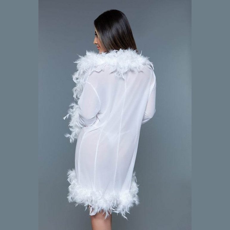 Womens Boa Trim Lux Robe - VacationGrabs