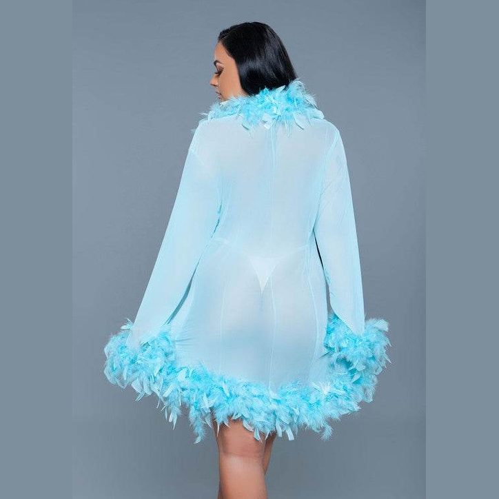 Womens Boa Trim Lux Robe - VacationGrabs