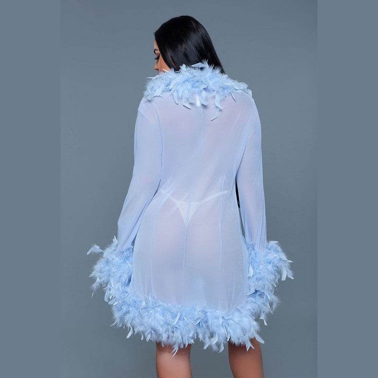 Womens Boa Trim Lux Robe - VacationGrabs