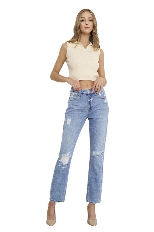 {{ product.product_type }} HIGH RISE DISTRESSED GIRLFRIEND JEANS