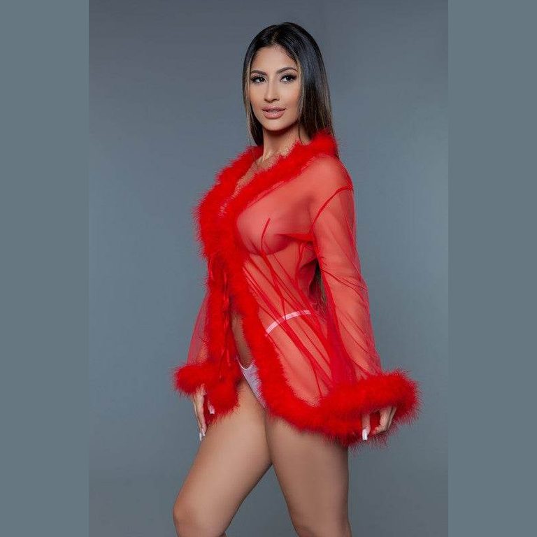 Womens Bou Short Robe Lingerie Set - VacationGrabs