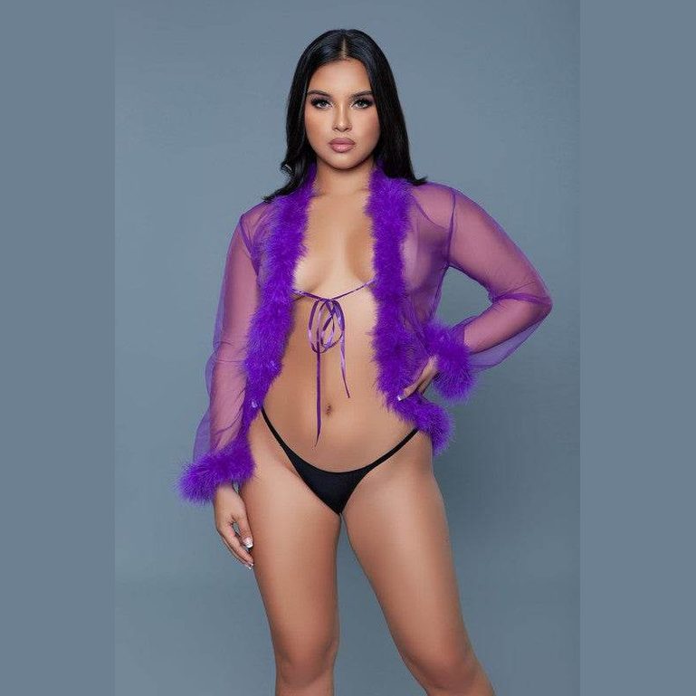 Womens Bou Short Robe Lingerie Set - VacationGrabs