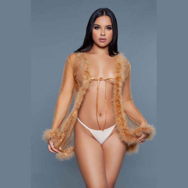 Womens Bou Short Robe Lingerie Set - VacationGrabs