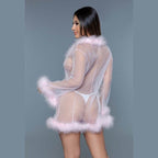 Womens Bou Short Robe Lingerie Set - VacationGrabs