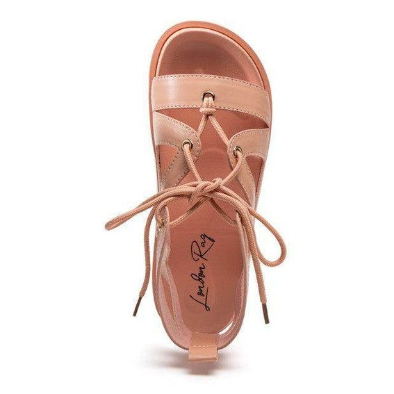 Women's Shoes Voopret Tie-Up Flat Sandals - VacationGrabs