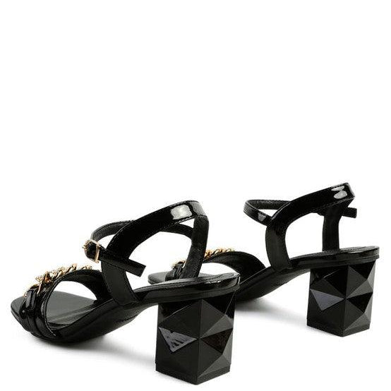 Women's Shoes - Sandals Women's Shoes Illusion Geometric Cut Diamante Chain Sandal