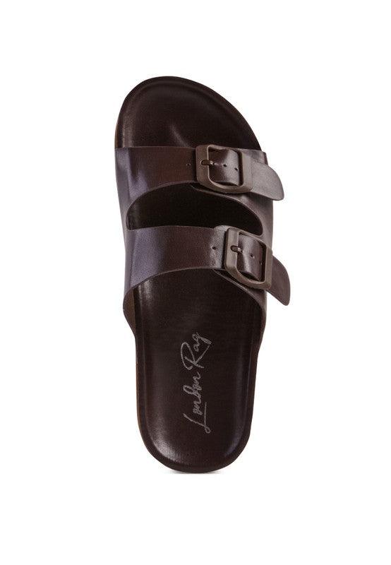 Women's Shoes - Sandals Platform Buckled Slide Sandals