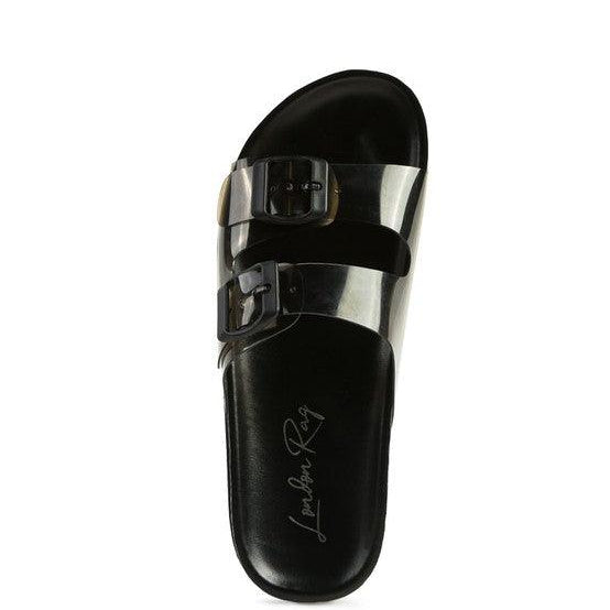Women's Shoes - Sandals Platform Buckled Slide Sandals