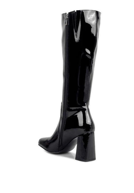 Women's Shoes - Boots Hypnotize Patent Pu Block Heeled Calf Boots