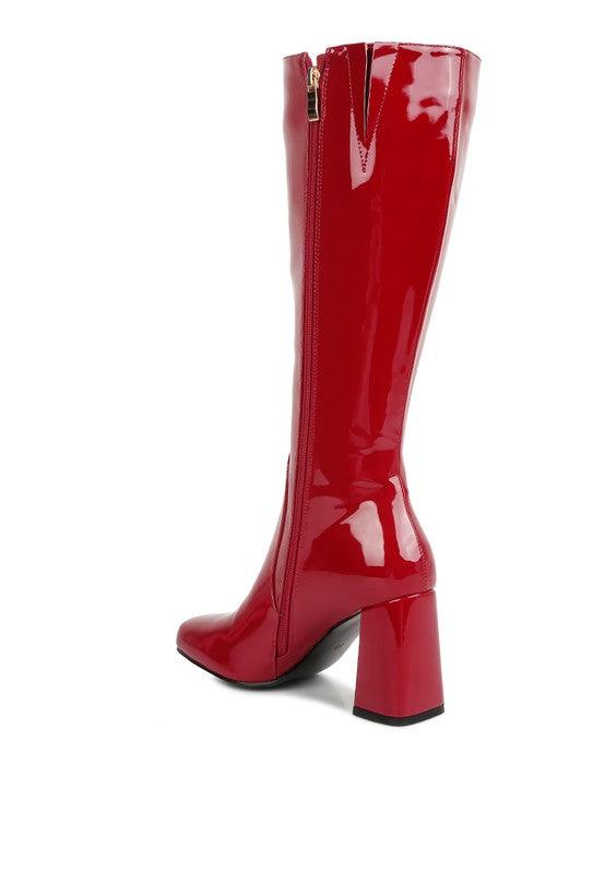 Women's Shoes - Boots Hypnotize Patent Pu Block Heeled Calf Boots