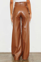 Women's PantsVegan Leather Wide Leg Pants - VacationGrabs