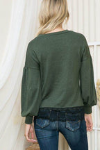 Lace Bottom Light Sweater Knit - VacationGrabs